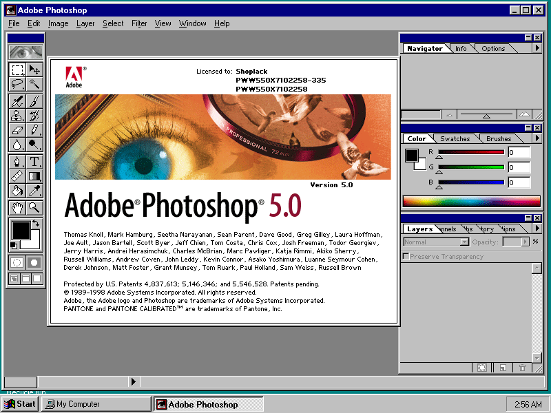 Adobe Photoshop 5.0 for Windows Splash Screen (1998)